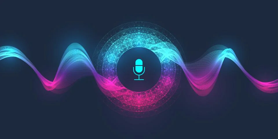 Voice assistant concept. Vector sound wave. Voice and sound recognition Stock Illustration