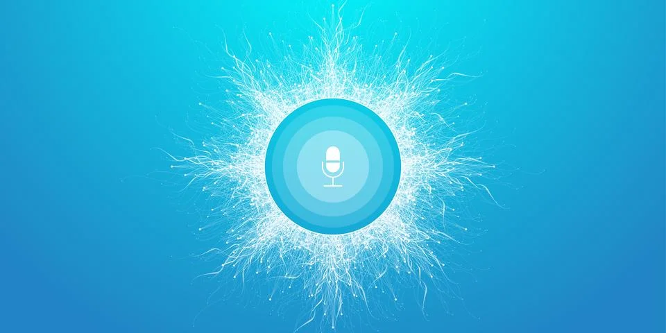 Voice assistant concept. Vector sound wave. Voice and sound recognition イラスト素材