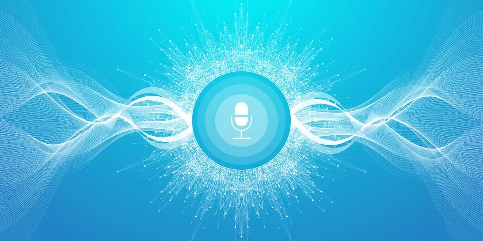 Voice assistant concept. Vector sound wave. Voice and sound recognition Stock Illustration