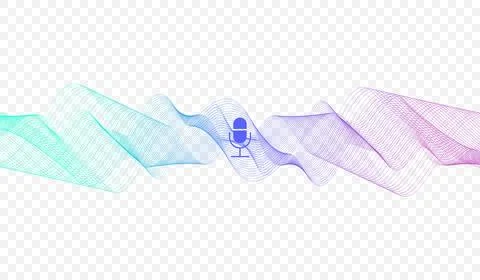 Voice assistant concept. Vector sound wave. Voice and sound recognition Illustrazione stock