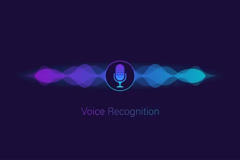Voice assistant on datk background. Abstract technology background. Abstract Stock Illustration