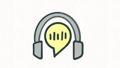 Voice Assistant Headphones Audio Technology Animation Stock Footage 341766213