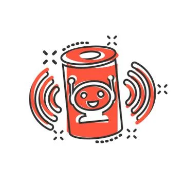 Voice assistant icon in comic style. Smart home assist vector cartoon illustr Stock Illustration