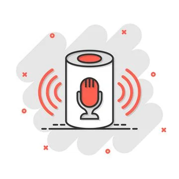 Voice assistant icon in comic style. Smart home assist vector cartoon illustr Stock Illustration