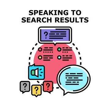 Voice assistant interacting with online search results for information Stock Illustration
