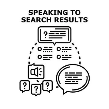 Voice assistant interacting with online search results for information Stock Illustration
