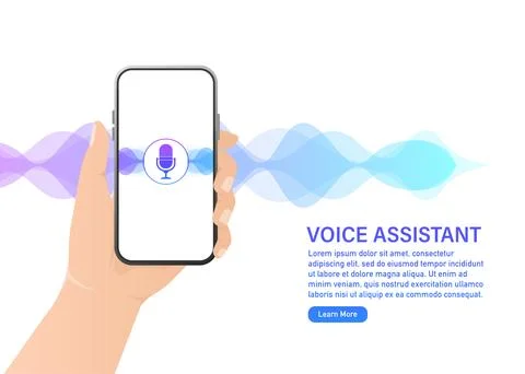 Voice assistant on light background. Abstract technology background. Abstract Stock Illustration