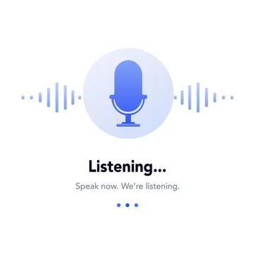 Voice assistant listening interface. vector illustration Stock Illustration