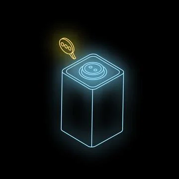 Voice assistant receiving voice command in dark environment Stock Illustration