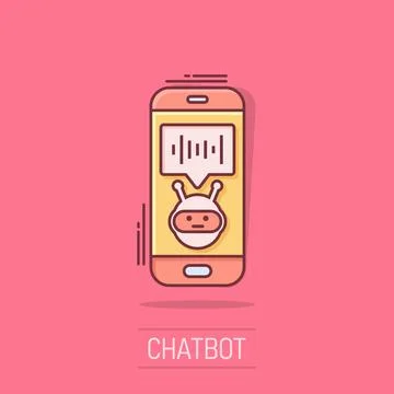 Voice assistant on smartphone icon in comic style. Sound record vector cart.. Stock Illustration