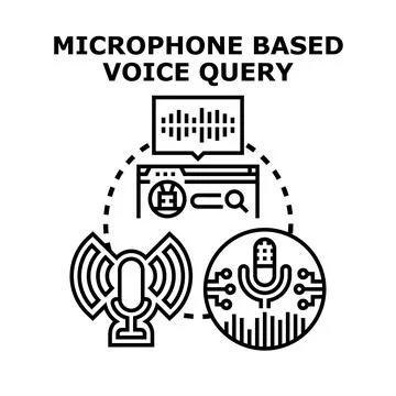 Voice assistant technology processing audio query for smart search 스톡 일러스트