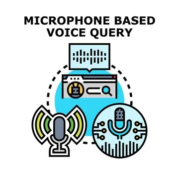Voice assistant technology processing audio query for smart search Stock Illustration