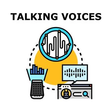 Voice assistant technology processing audio sound waves for recognition Stock Illustration