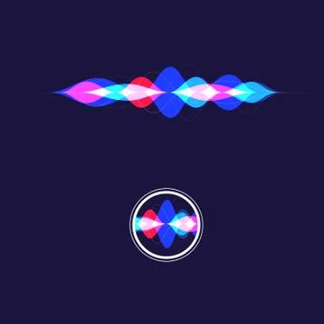 Voice assistant waves Stock Illustration