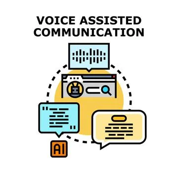 Voice assisted communication system with artificial intelligence 스톡 일러스트