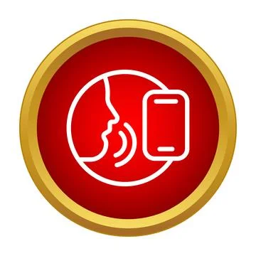 Voice assisting smartphone recognizing speech through command Stock Illustration