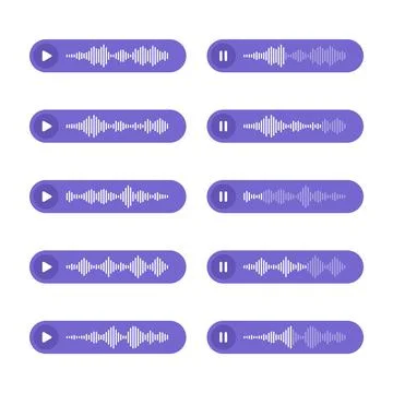 Voice, audio message, speech bubble. SMS text frame. Social media chat or Stock Illustration