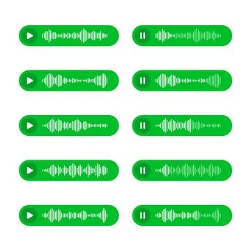 Voice, audio message, speech bubble. SMS text frame. Social media chat or Stock Illustration