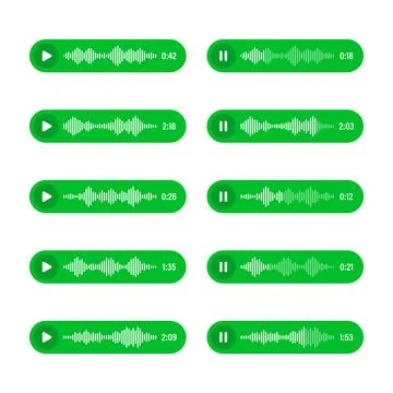 Voice, audio message, speech bubble. SMS text frame. Social media chat or Stock Illustration