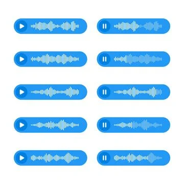 Voice, audio message, speech bubble. SMS text frame. Social media chat or Stock Illustration