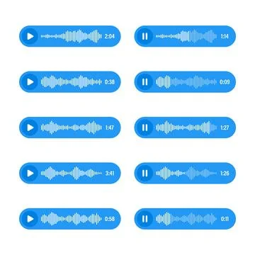 Voice, audio message, speech bubble. SMS text frame. Social media chat or Stock Illustration
