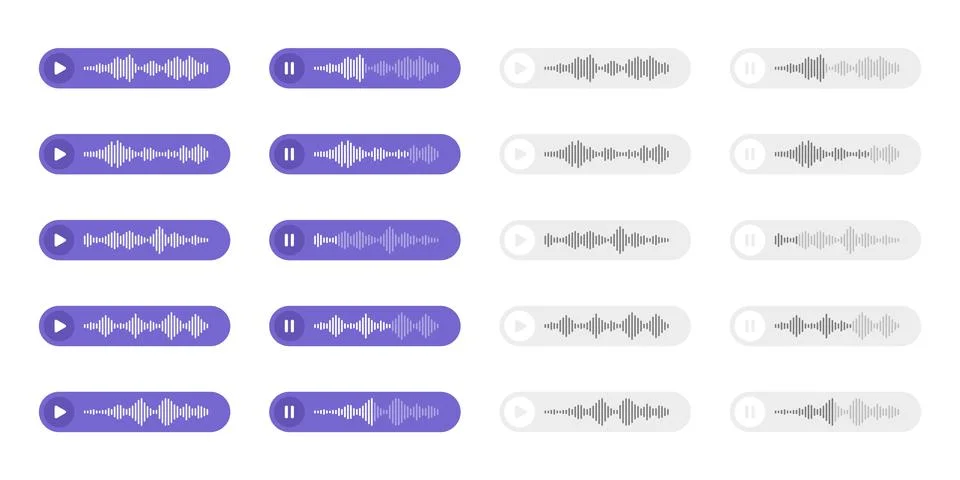 Voice, audio message, speech bubble. SMS text frame. Social media chat or Stock Illustration