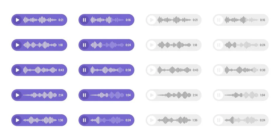 Voice, audio message, speech bubble. SMS text frame. Social media chat or Stock Illustration