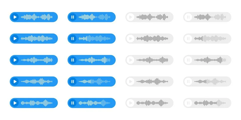 Voice, audio message, speech bubble. SMS text frame. Social media chat or Illustrazione stock