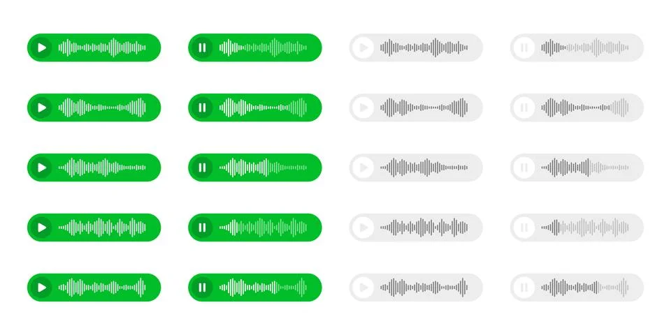 Voice, audio message, speech bubble. SMS text frame. Social media chat or Stock Illustration