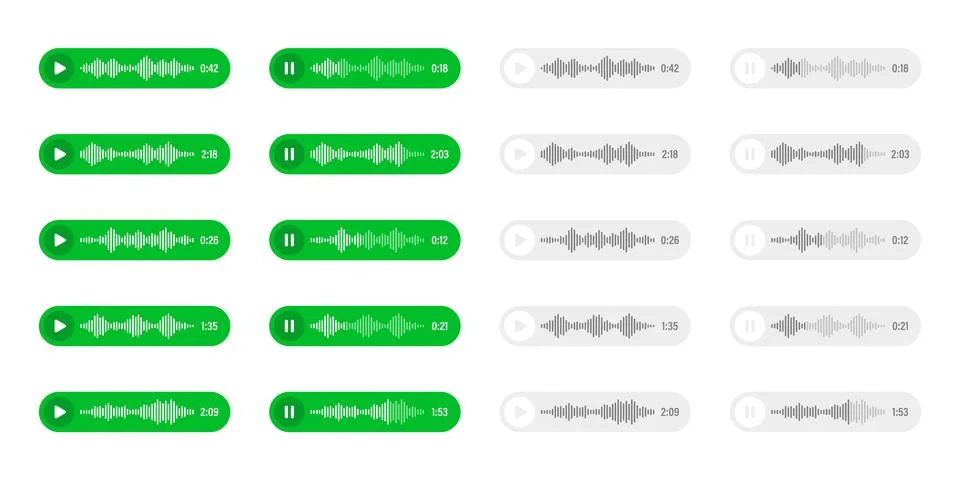 Voice, audio message, speech bubble. SMS text frame. Social media chat or Stock Illustration