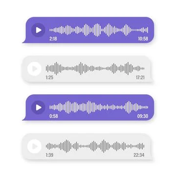 Voice, audio message, speech bubble. SMS text frame. Social media chat or Stock Illustration