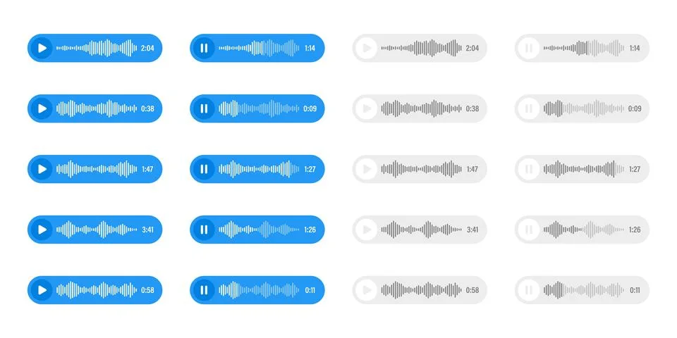 Voice, audio message, speech bubble. SMS text frame. Social media chat or Stock Illustration