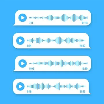 Voice, audio message, speech bubble. SMS text frame. Social media chat or Illustrazione stock
