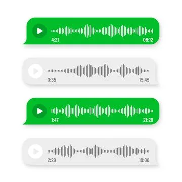 Voice, audio message, speech bubble. SMS text frame. Social media chat or Illustrazione stock