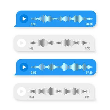 Voice, audio message, speech bubble. SMS text frame. Social media chat or Stock Illustration