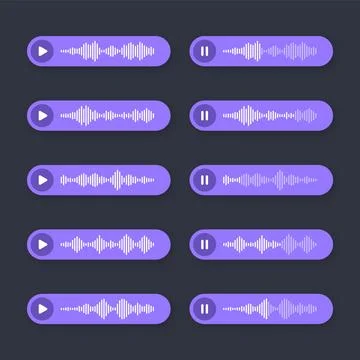 Voice, audio message, speech bubble. SMS text frame. Social media chat or Illustrazione stock