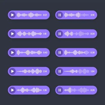 Voice, audio message, speech bubble. SMS text frame. Social media chat or Stock Illustration
