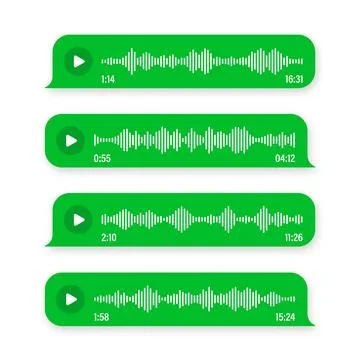 Voice, audio message, speech bubble. SMS text frame. Social media chat or Illustrazione stock