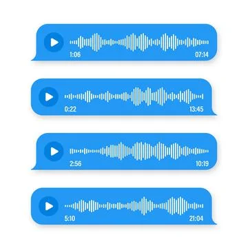 Voice, audio message, speech bubble. SMS text frame. Social media chat or Stock Illustration