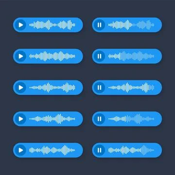Voice, audio message, speech bubble. SMS text frame. Social media chat or Stock Illustration