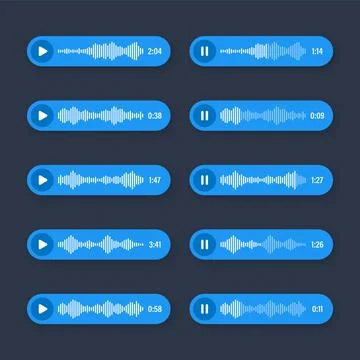 Voice, audio message, speech bubble. SMS text frame. Social media chat or Stock Illustration