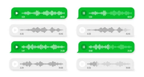 Voice, audio message, speech bubble. SMS text frame. Social media chat or Stock Illustration