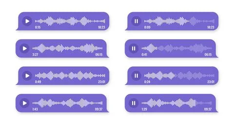 Voice, audio message, speech bubble. SMS text frame. Social media chat or Stock Illustration