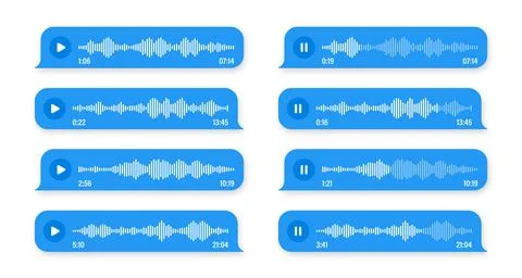 Voice, audio message, speech bubble. SMS text frame. Social media chat or Stock Illustration