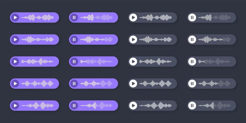 Voice, audio message, speech bubble. SMS text frame. Social media chat or Stock Illustration