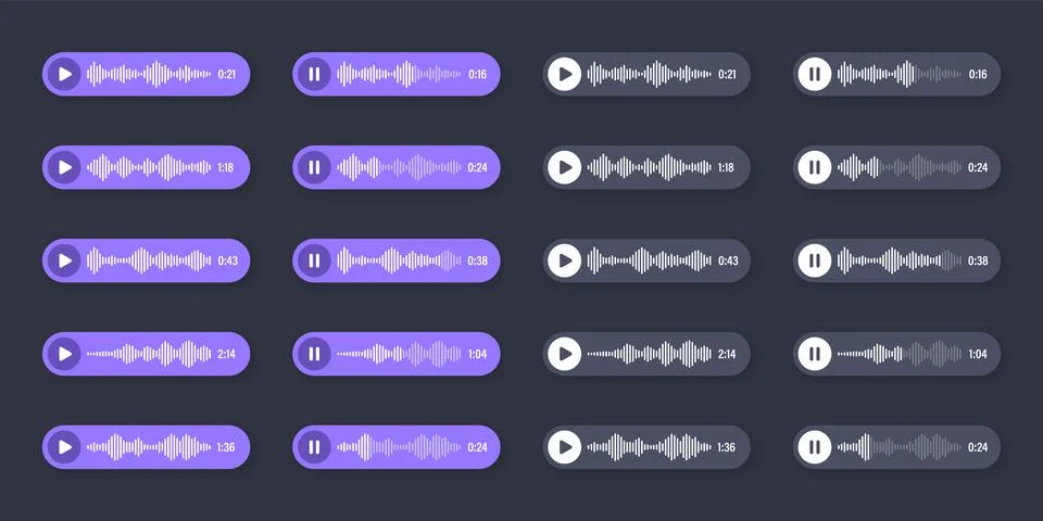 Voice, audio message, speech bubble. SMS text frame. Social media chat or Stock Illustration