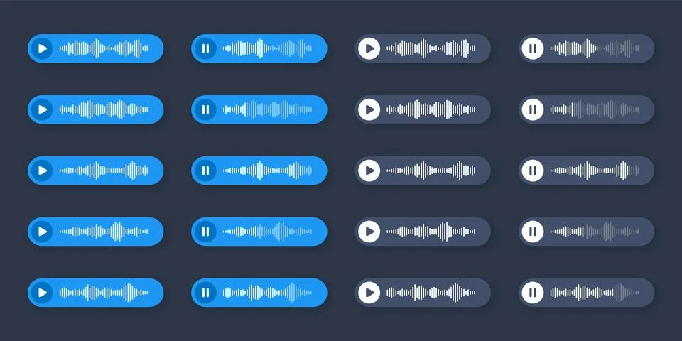 Voice, audio message, speech bubble. SMS text frame. Social media chat or Stock Illustration