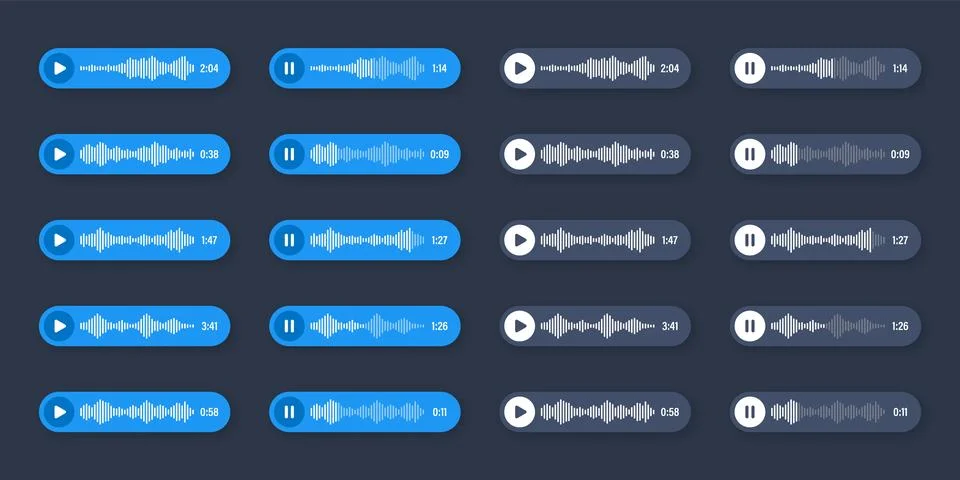 Voice, audio message, speech bubble. SMS text frame. Social media chat or Illustrazione stock