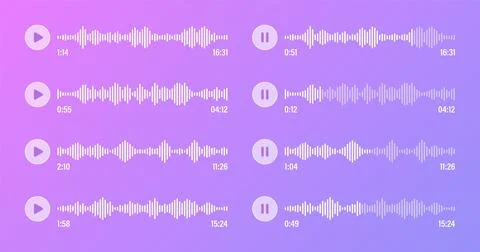Voice, audio message, transparent speech bubbles. SMS text frame. Social media Stock Illustration