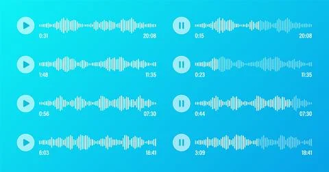 Voice, audio message, transparent speech bubbles. SMS text frame. Social media 스톡 일러스트